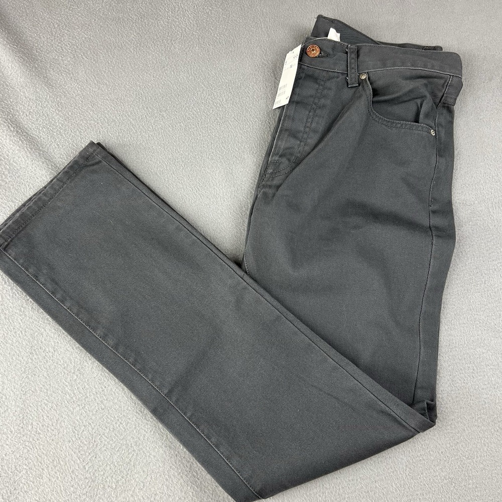 H&M Divided Jeans Womens 32 Grey Button Fly Mid-Rise Straight Leg 5 Pocket Denim